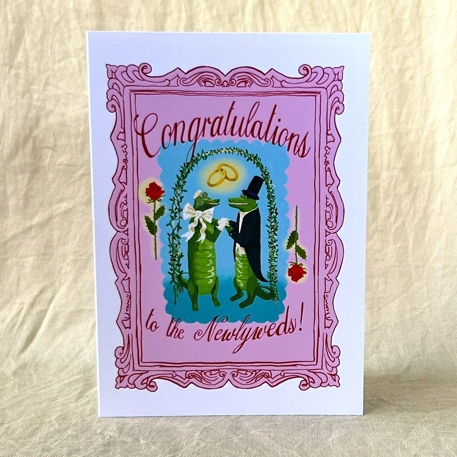 Alligator wedding day Card