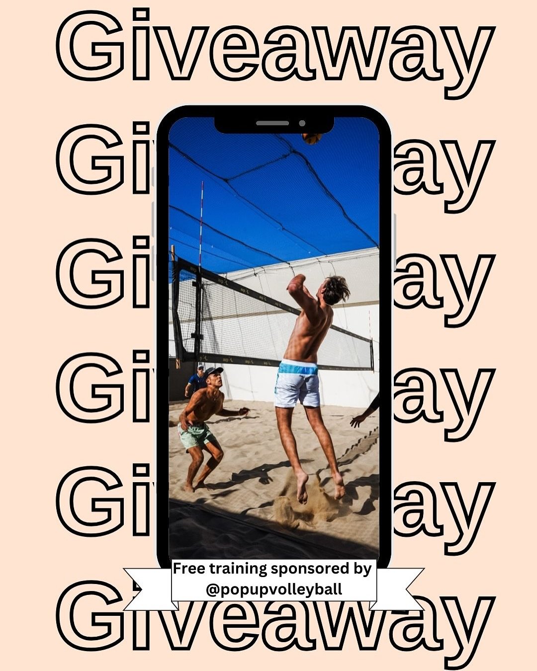 IT&rsquo;S GIVEAWAY TIME!
Sponsored by @popupvolleyball 

Win a free session for you, your partner, or up to 5 friends! ($150 value)

Winner must be able to come to our facility in Huntington Beach.

How to Enter:
	⁃ Tag your friends (1 entry for eve