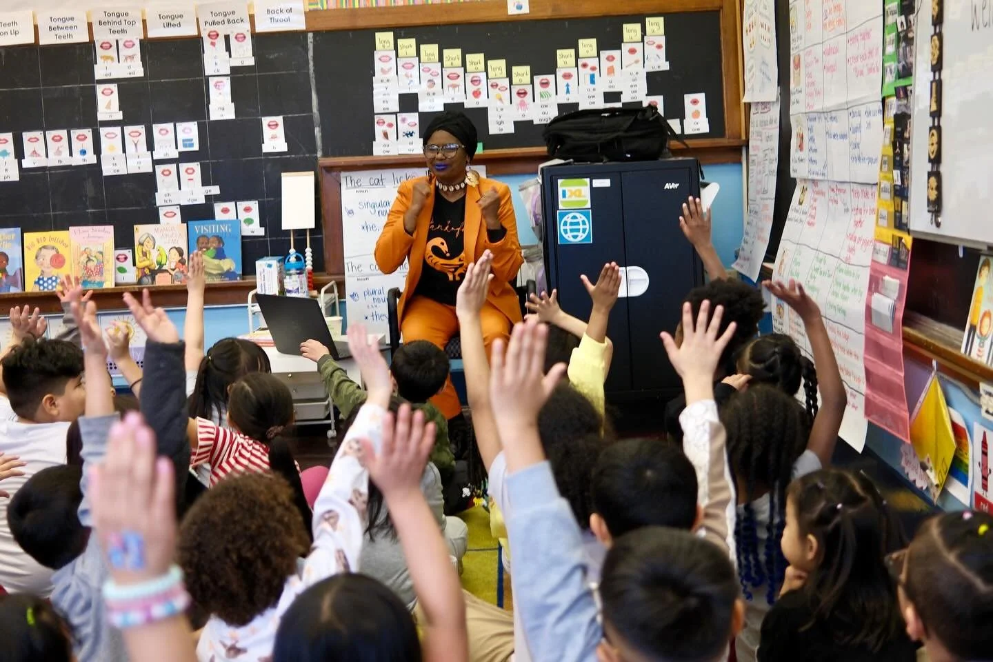 In March, Rosemond Sarpong Owens visited Prodeo Academy Primary in St. Paul to teach First Grade students about Adinkra symbols. In honor of Women&rsquo;s History Month, she also shared her book &lsquo;The Girl Who Became President: Ellen Johnson Sir