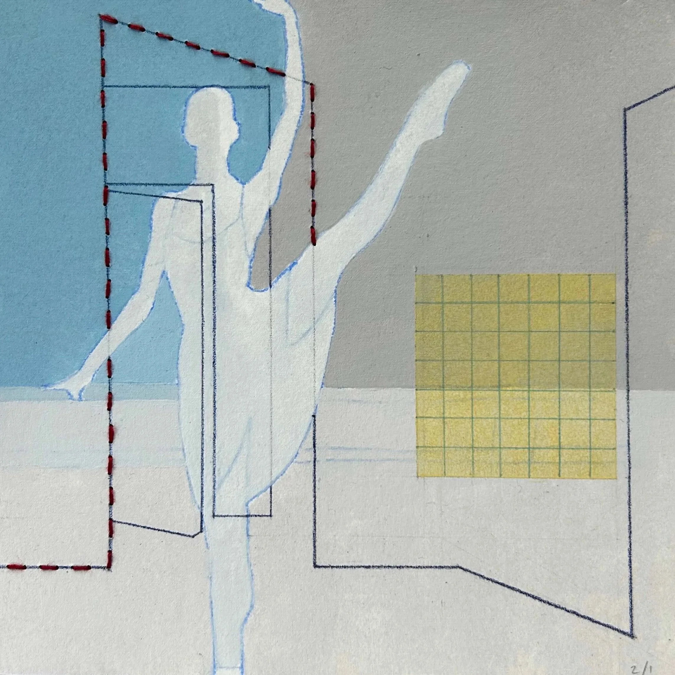 "Alabama Street", Mixed Media, 8x8 inches