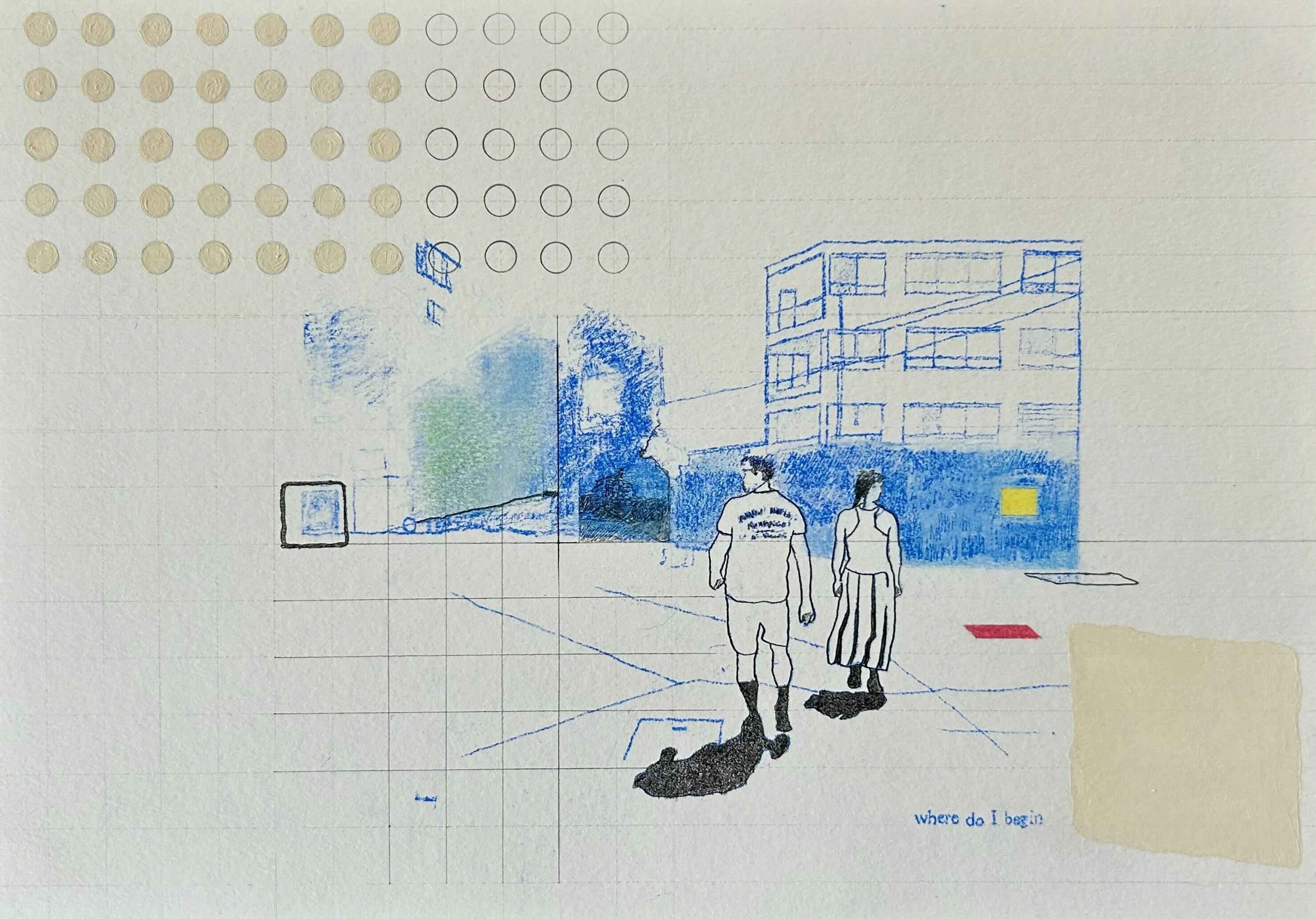 "Safe Passage", Mixed media, 8x8 inches