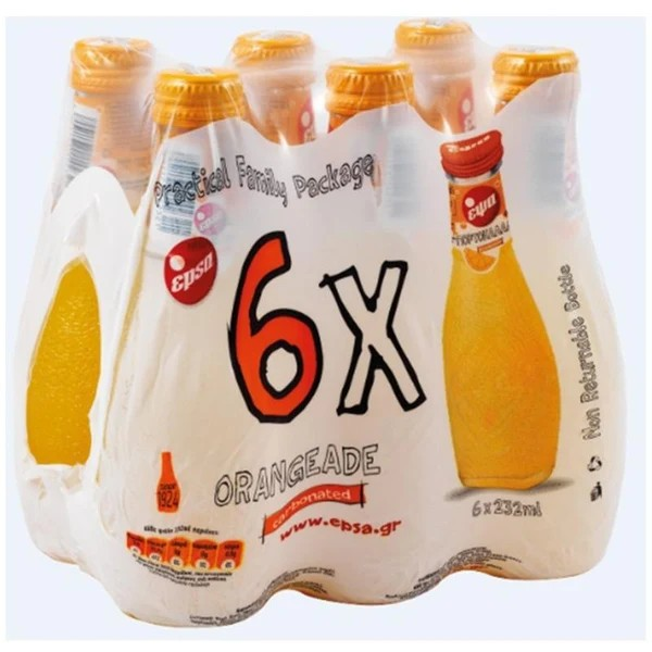 EPSA Carbonated Orangeade 232ml bottle ( 6 bottle case)