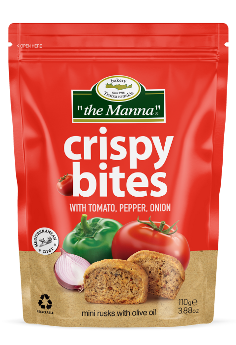 Crispy bites with tomato, onion and peppers 110g (The Manna Tsatsaronakis)