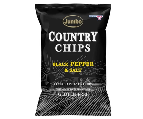JUMBO COUNTRY CHIPS BLACK PEPPER & SALT 150g (Gluten free)