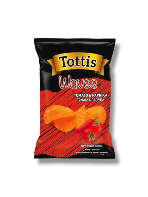 Tottis Waves Tomato & Paprika Chips 90g