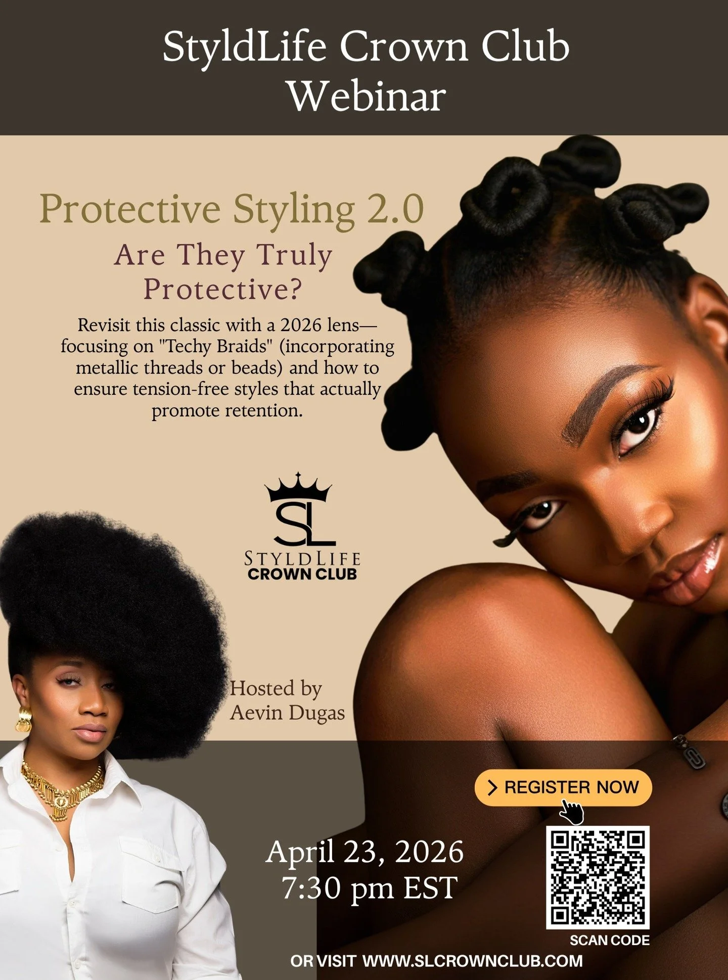 Are your "protective" styles actually doing the work, or are they just a ticking clock for your hairline? 🕰️👑

Join StyldLife Crown Club and the legendary Aevin Dugas on April 23, 2026, for Protective Styling 2.0. We&rsquo;re taking a cla