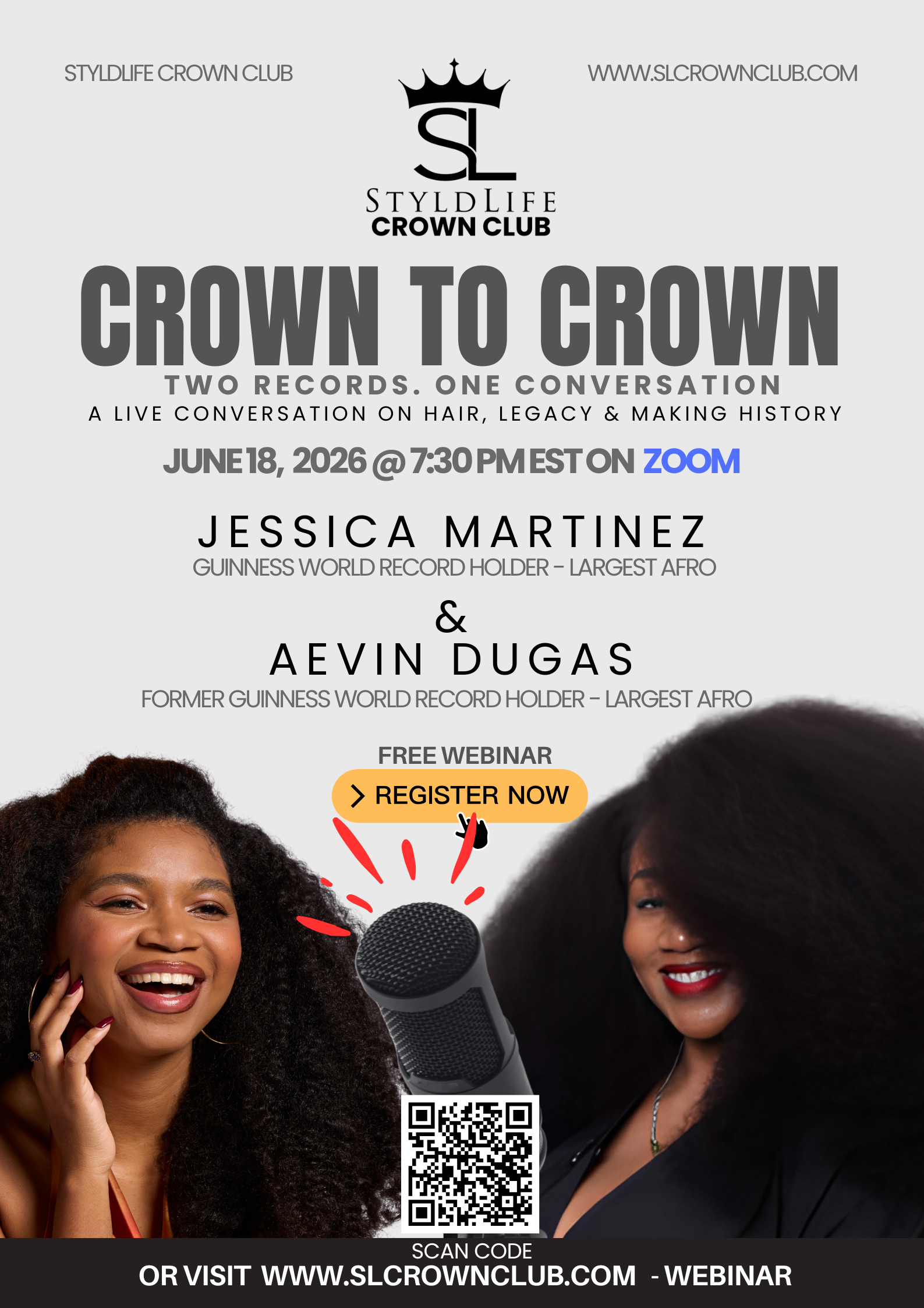 Crown to Crown Two Records. One Conversation A Live Conversation on Hair, Legacy & Making History