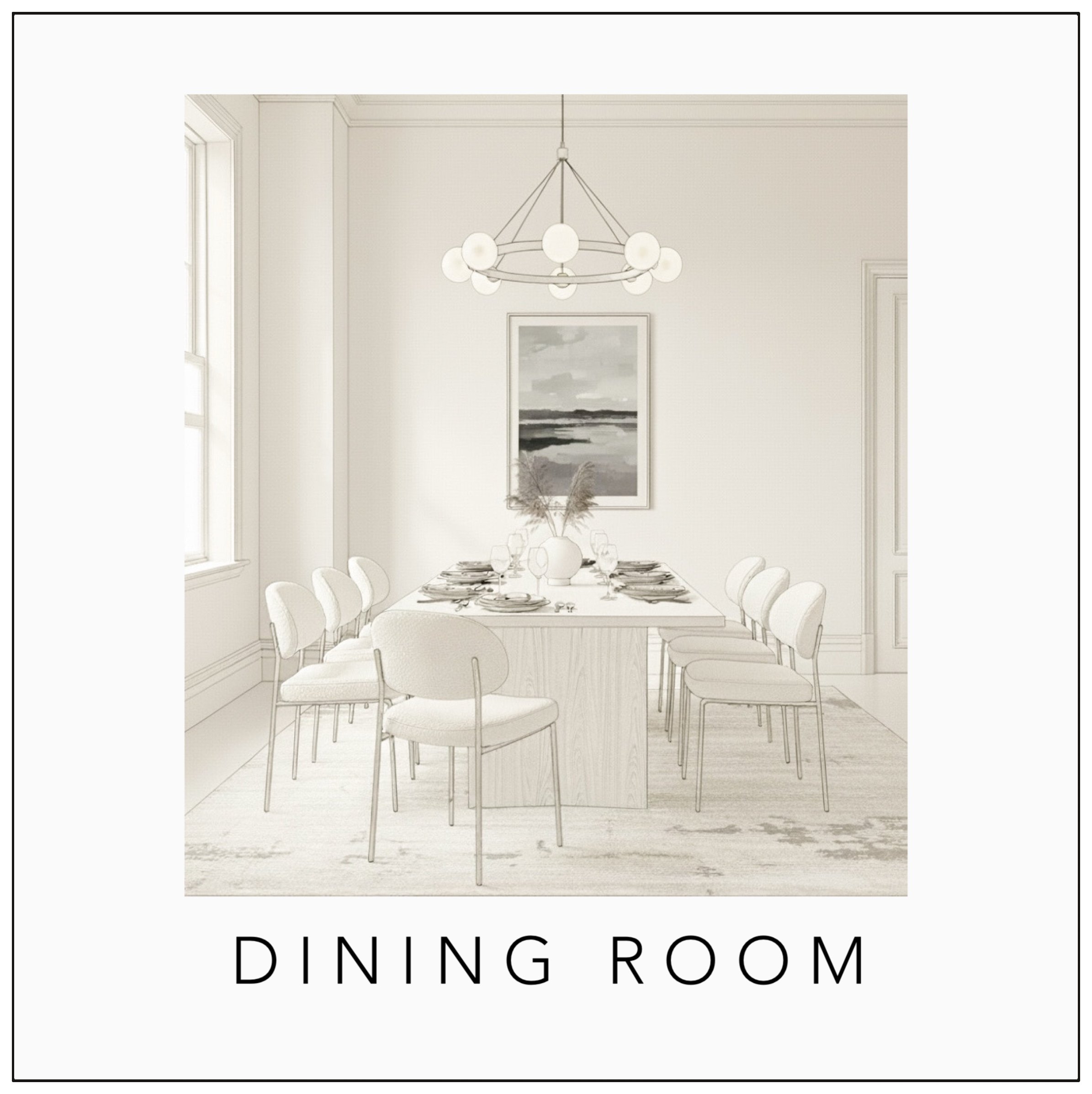 Dining Room from Designs Delivered's Home Furnishings and Décor featuring curated design boards for dining furniture and styling