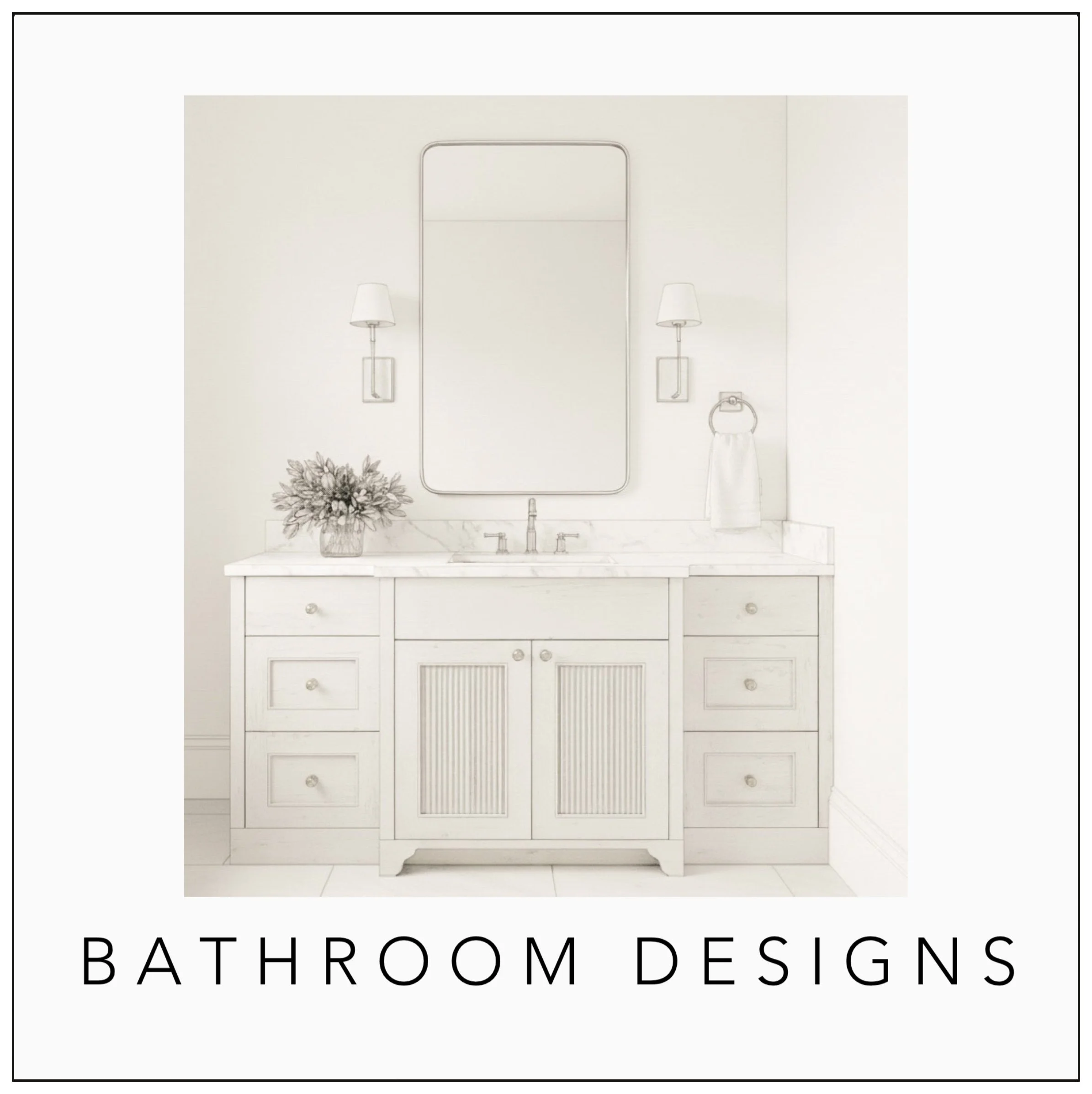 Bathroom Designs from Designs Delivered's Renovations featuring curated design boards for bathroom remodeling