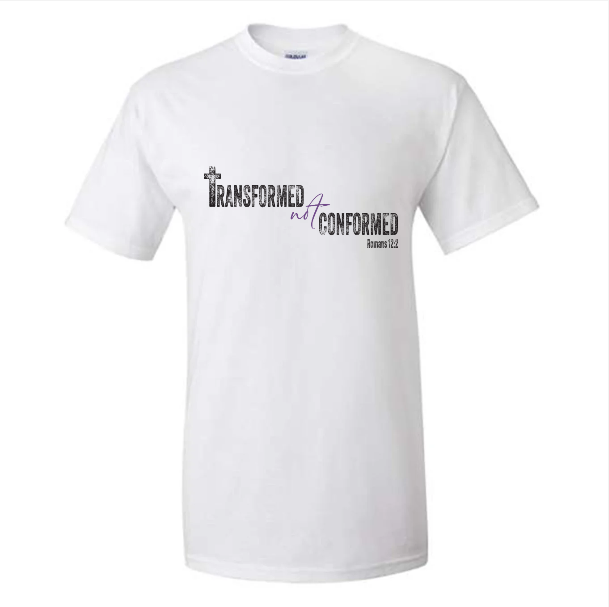 Romans 12 : 2 "Transformed Not Conformed" Cross Tshirt