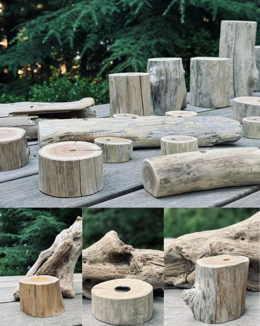 Our hand-dipped candles and tea lights can be beautifully paired with driftwood candle holders personally foraged along the shores of Salish Sea by our family. They are offered in a different range sizes and woods, including a rare driftwood cedar.

