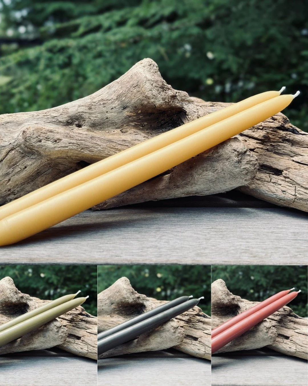 Our classic 12" individually hand-dipped taper candles are made 100% beeswax with natural cotton wick, burning cleanly for at least 12 hours each. We offer them as singles for $12 or as a pair for $28.

#stillcandlesco #candlesofinstagram #beesw