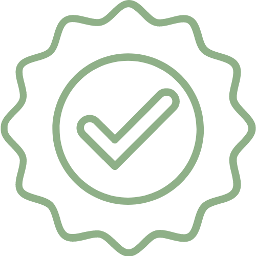 Green check mark badge icon
