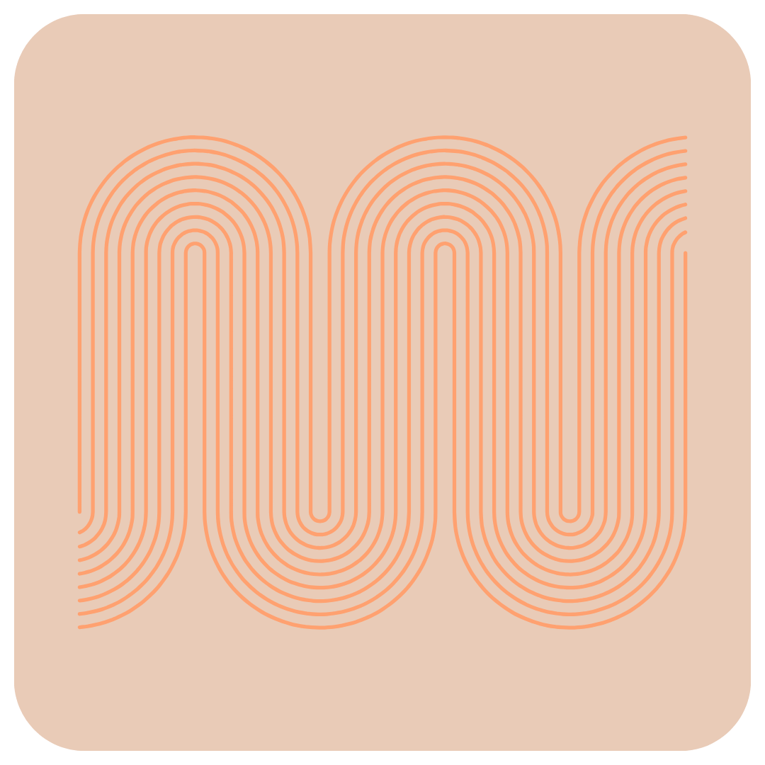 Abstract geometric pattern with curved lines forming a wave-like design in a peach color scheme.