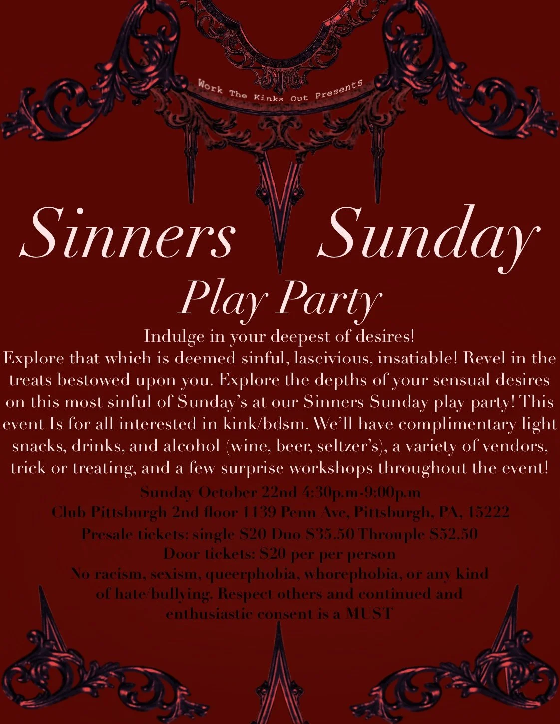 Work The Kinks Out: Sinners Sunday Party