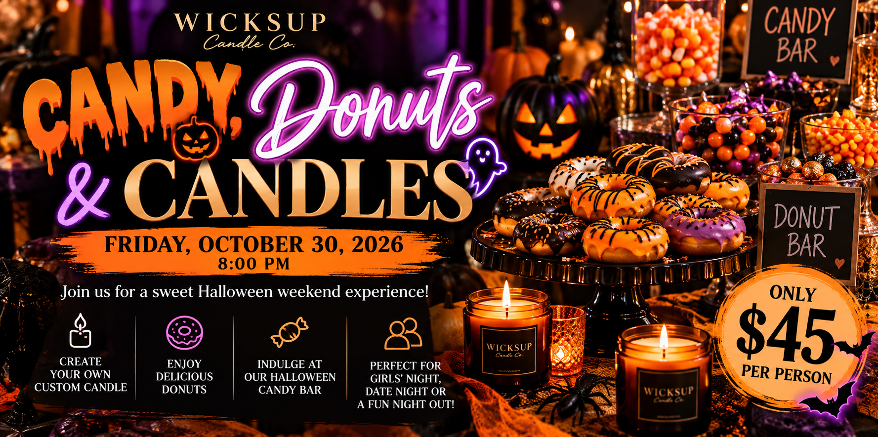 Halloween Candy, Donuts & Candle Night.png