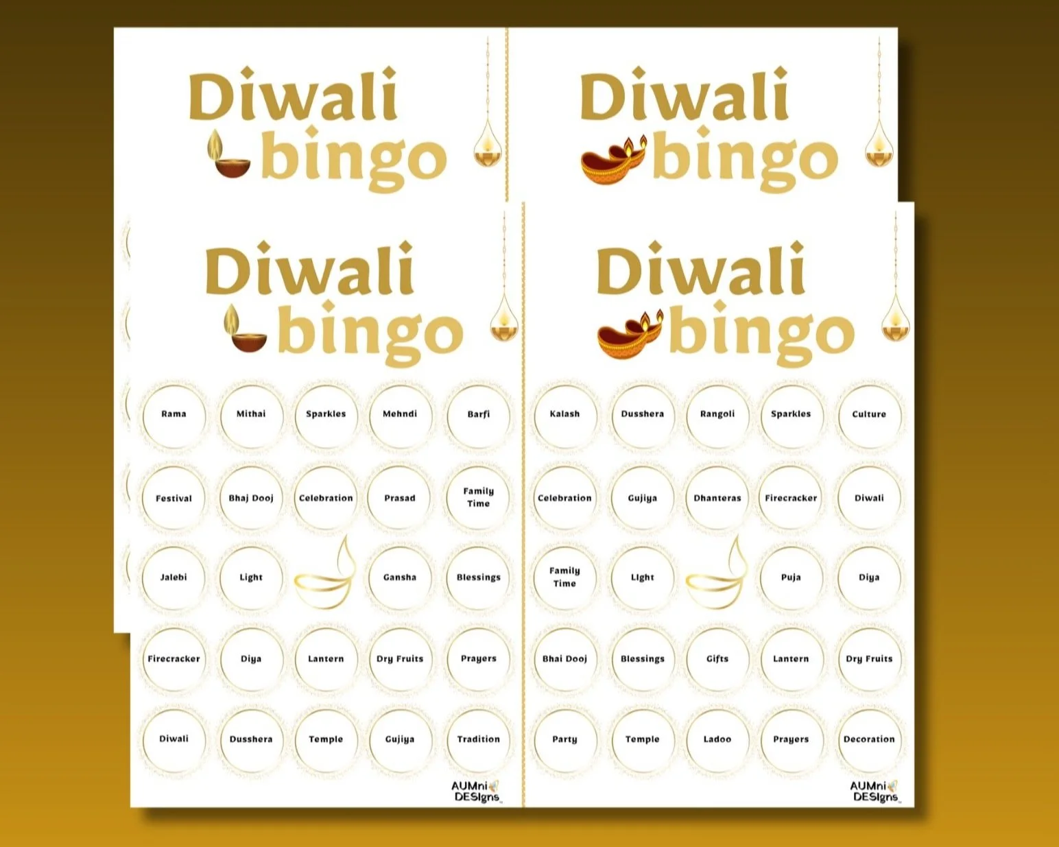 Diwali Gift Bingo Card Game