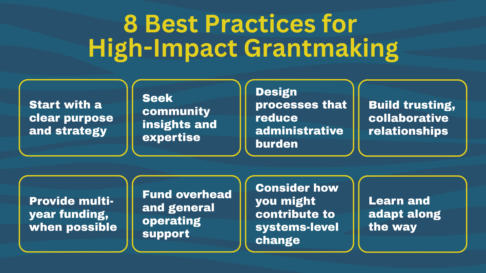 8 Best Practices for High-Impact Grantmaking