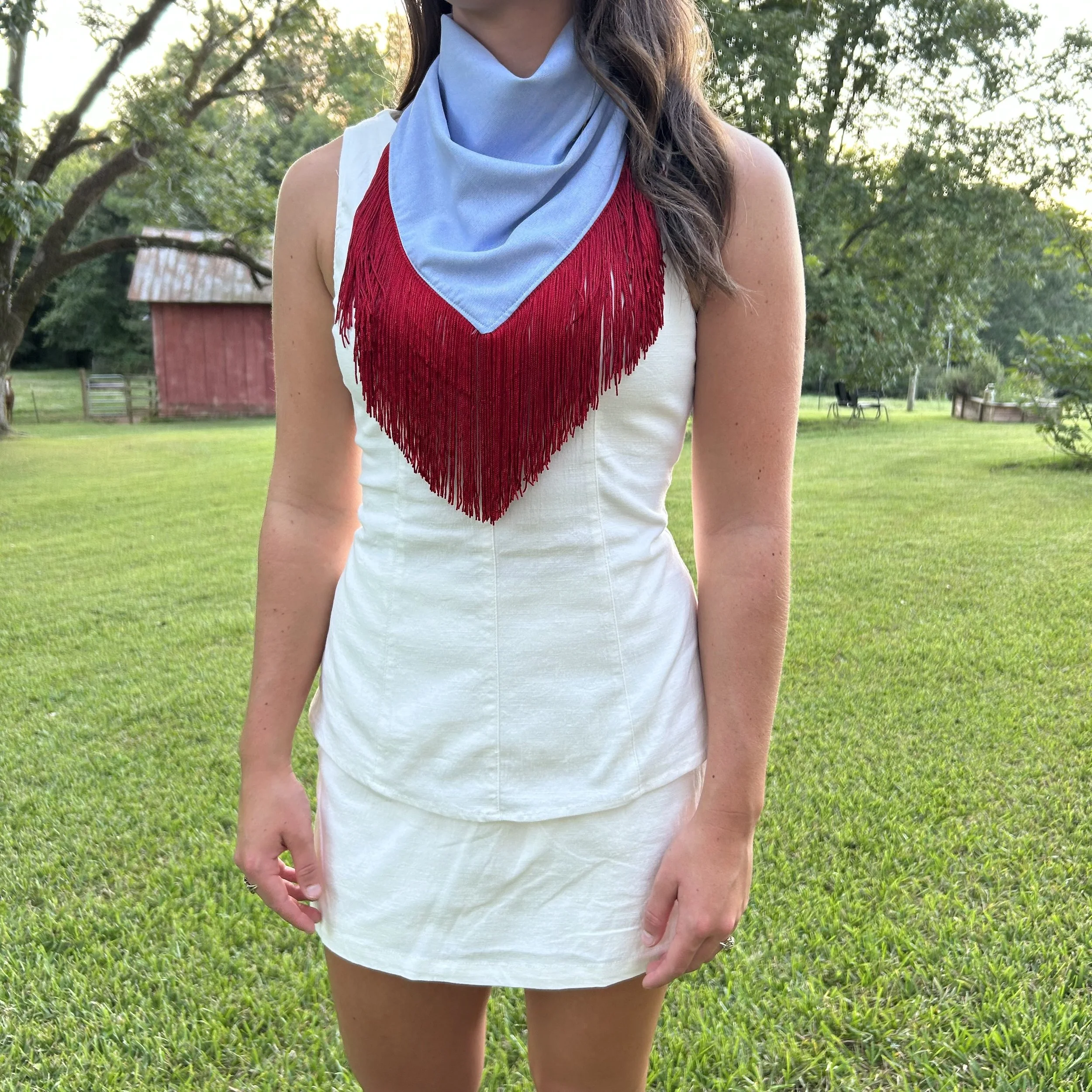 "The Oxford" - deep red fringe