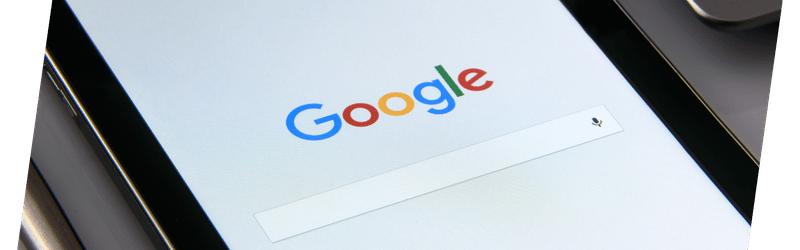A Google Search page on a tablet