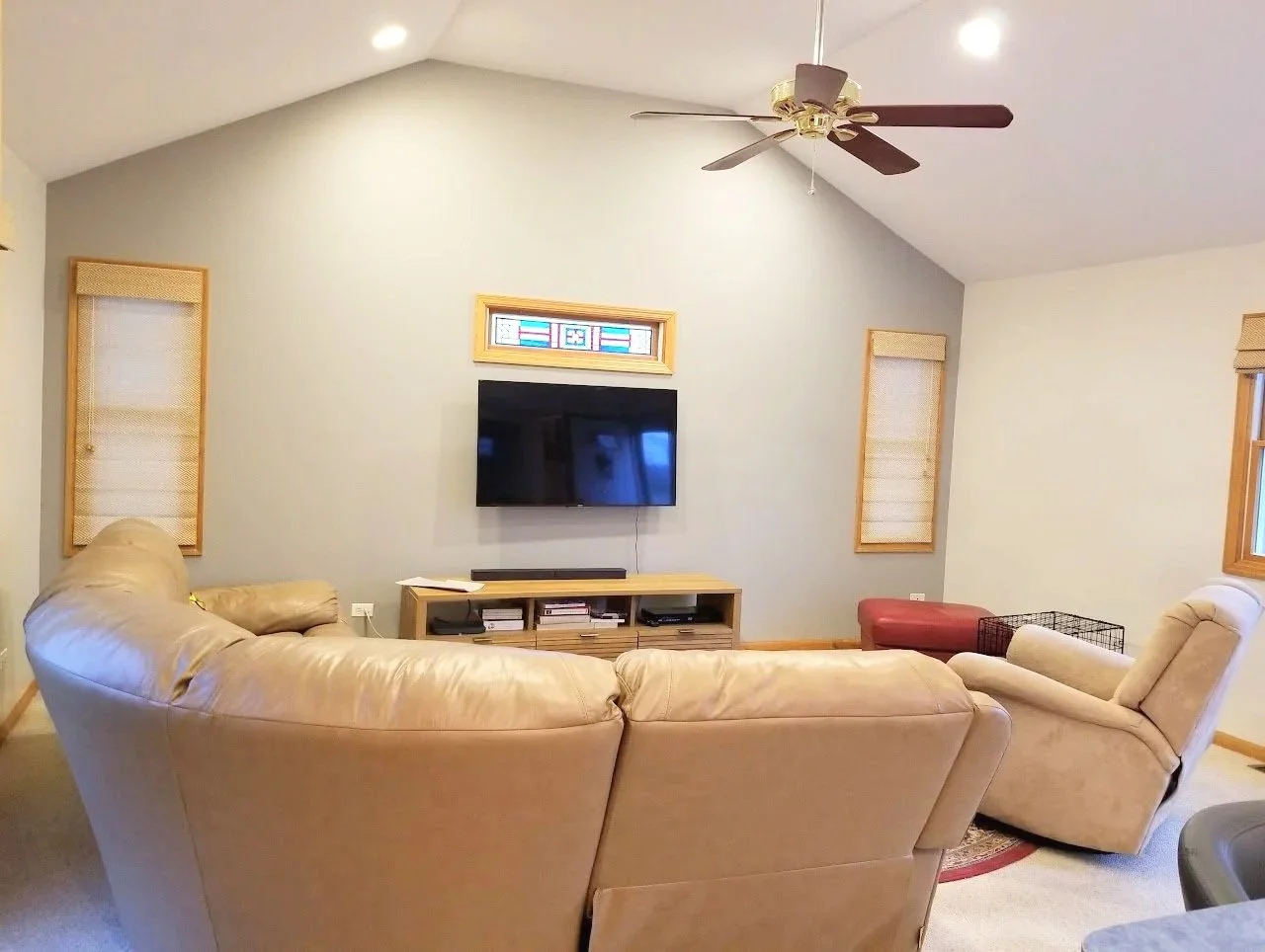 Modern Living Room Refresh in Rolling Meadows | Expert Vaulted Ceiling Painting