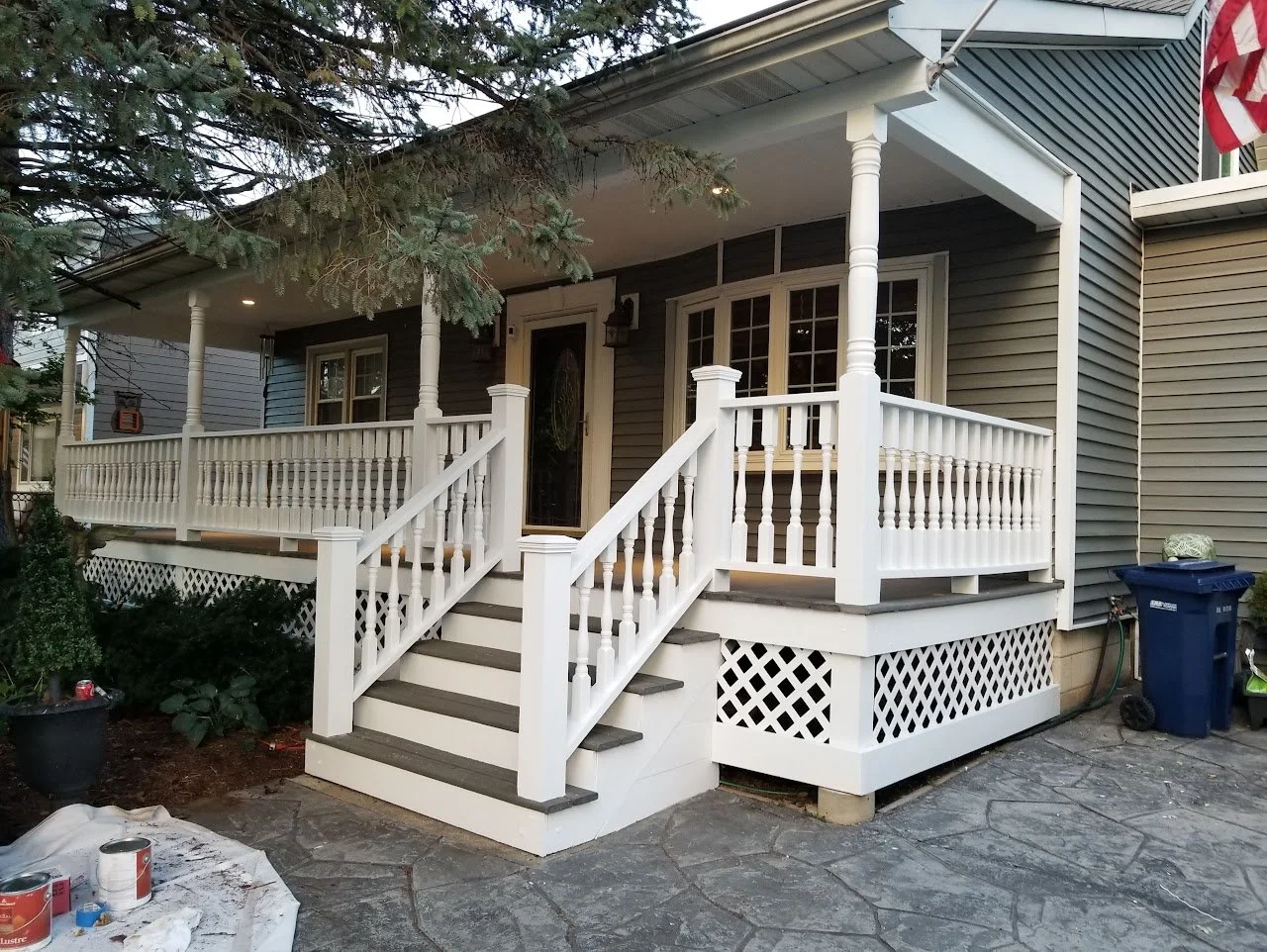Complex Porch Refinishing | Expert Detail Work with Composite Decking Protection