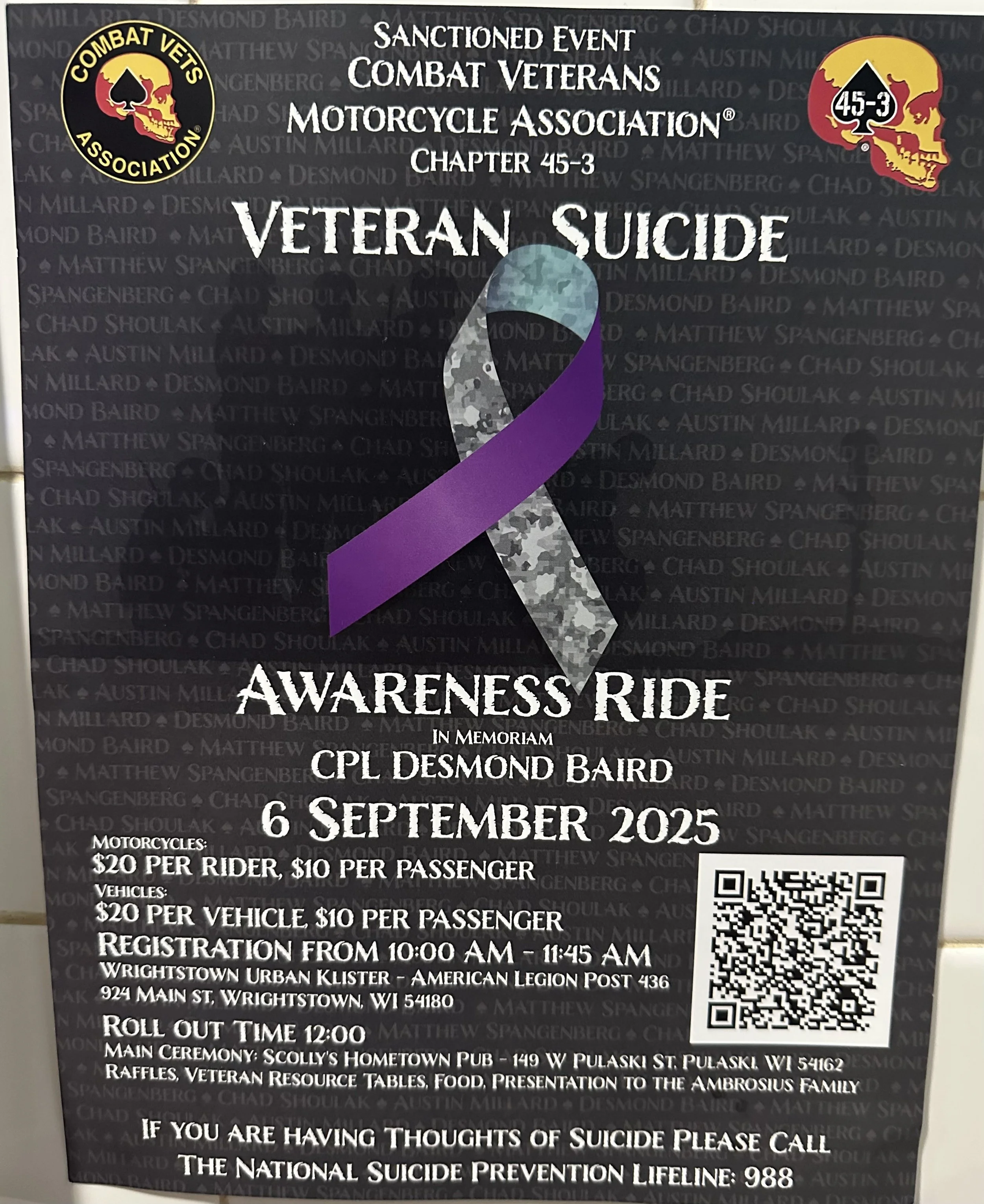 Veteran Suicide Awareness Ride
