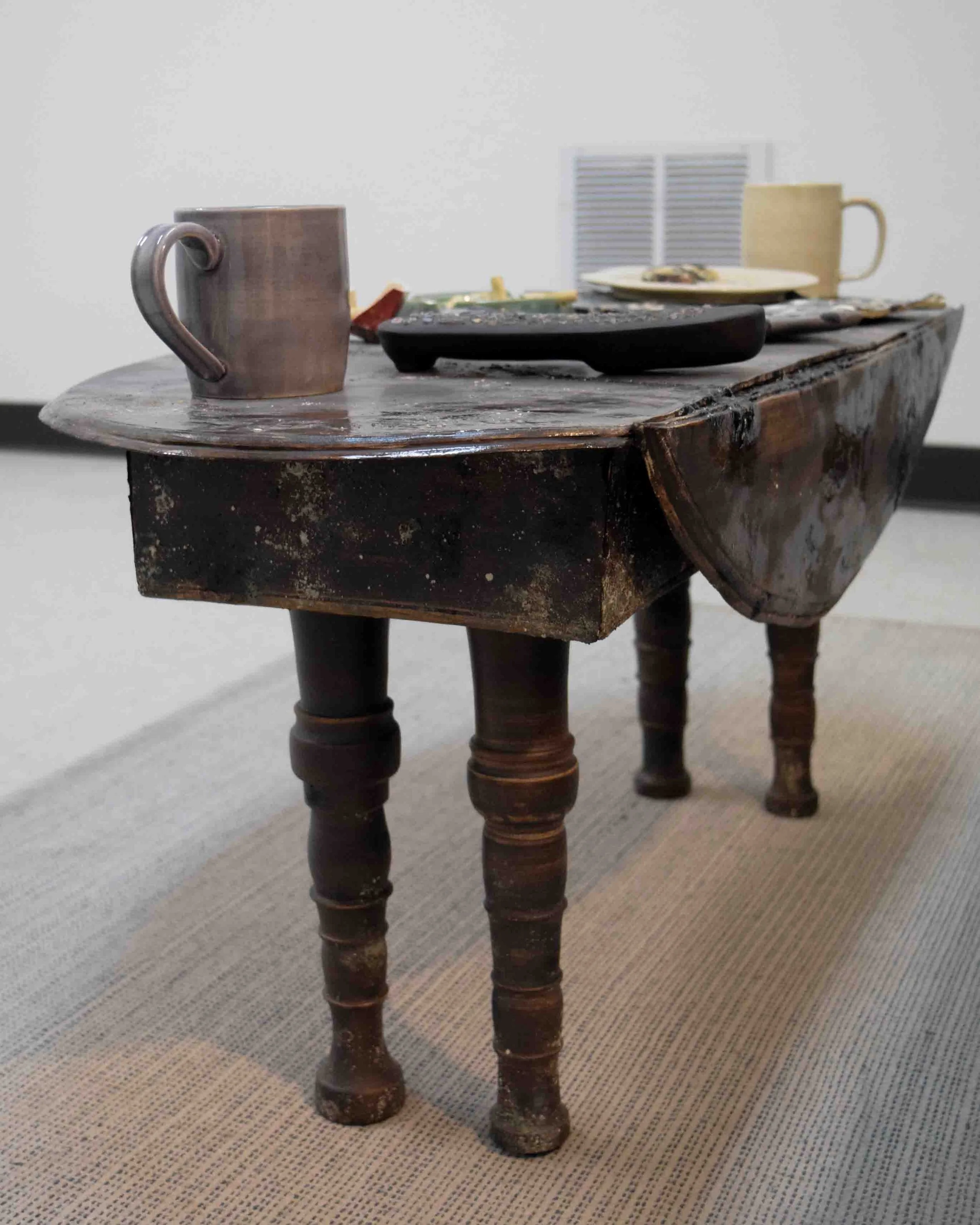 "We'll Be Right Back", Ceramic, photography, and furniture, 2025.