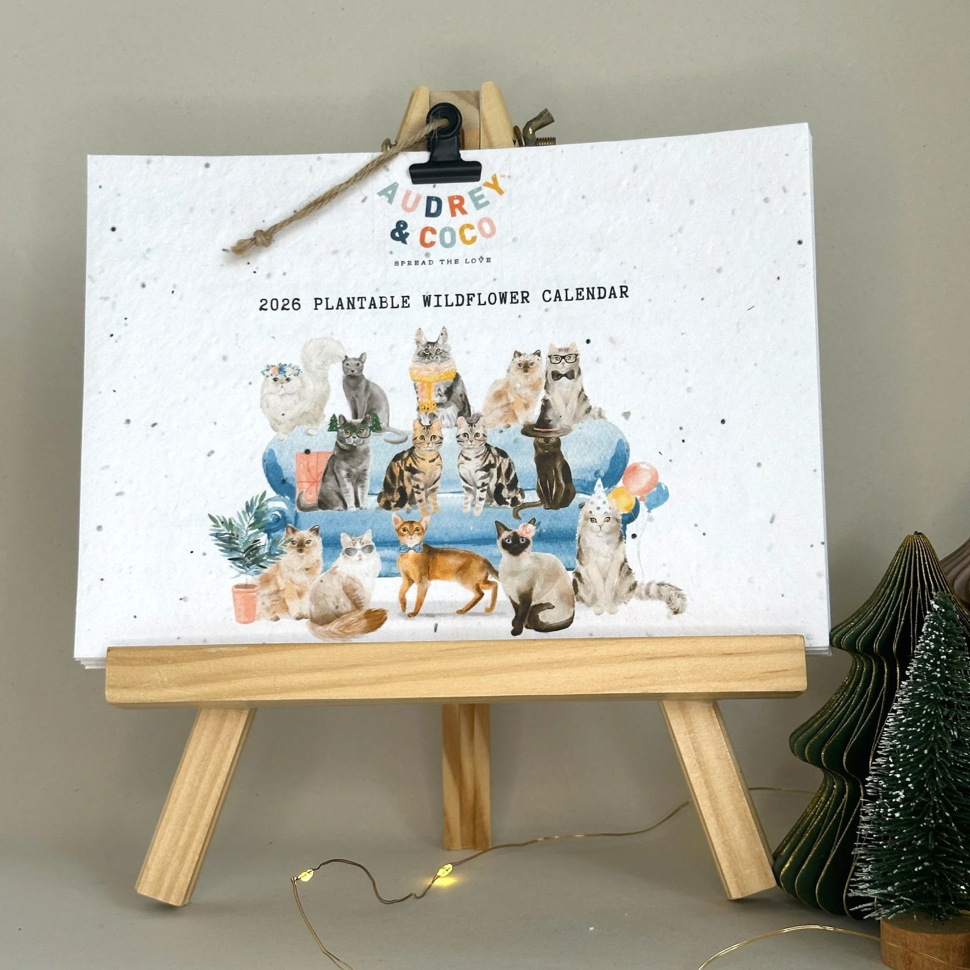 2026 A5 Plantable Wildflower Cat Calendar