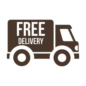 Icon of a delivery truck with the words 'FREE DELIVERY' on the side.