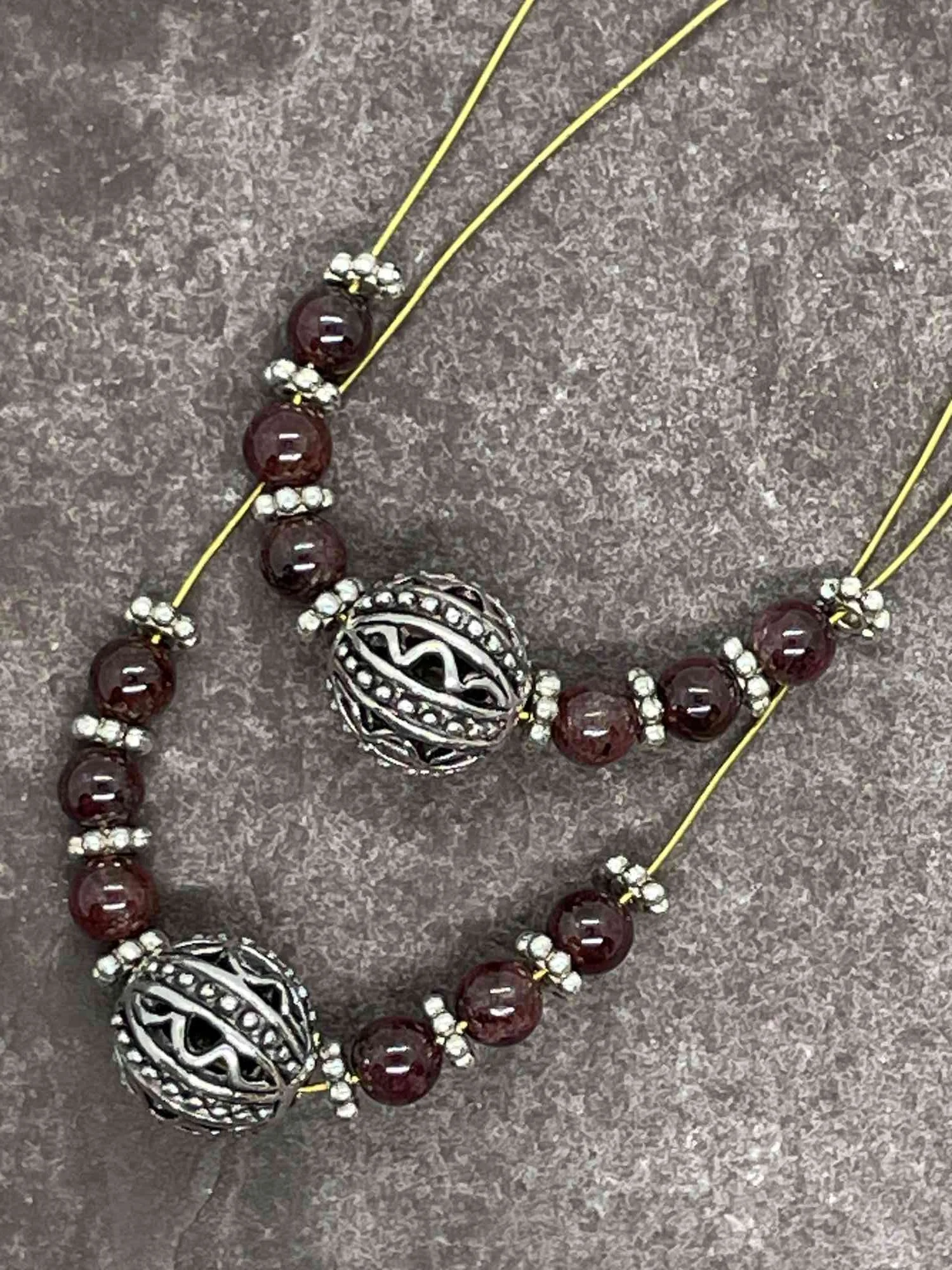 Tibetan bead with garnet spangles a.JPG