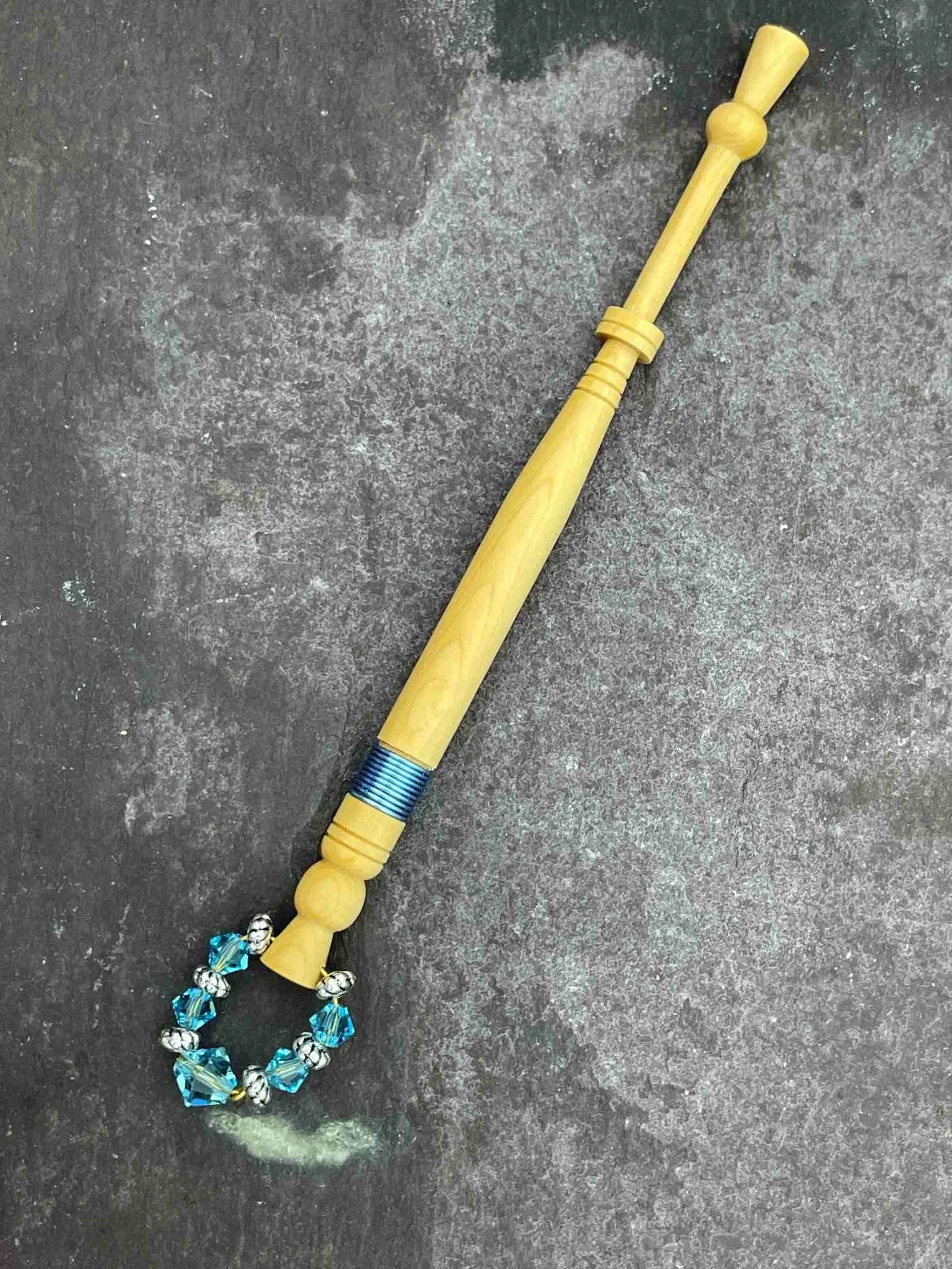 Boxwood Lace Bobbin with Wire Decoration
