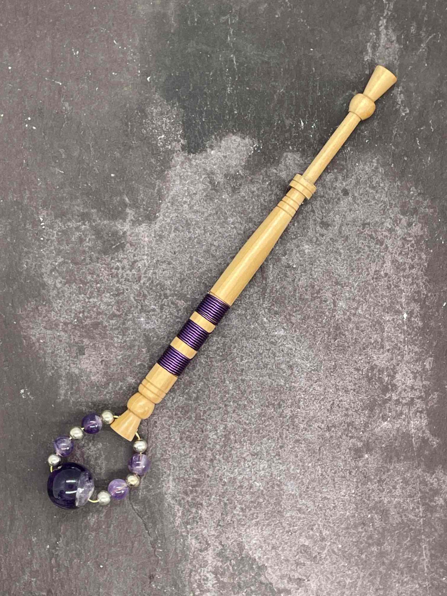 Lilac Lace Bobbin with Triple Wire Decoration