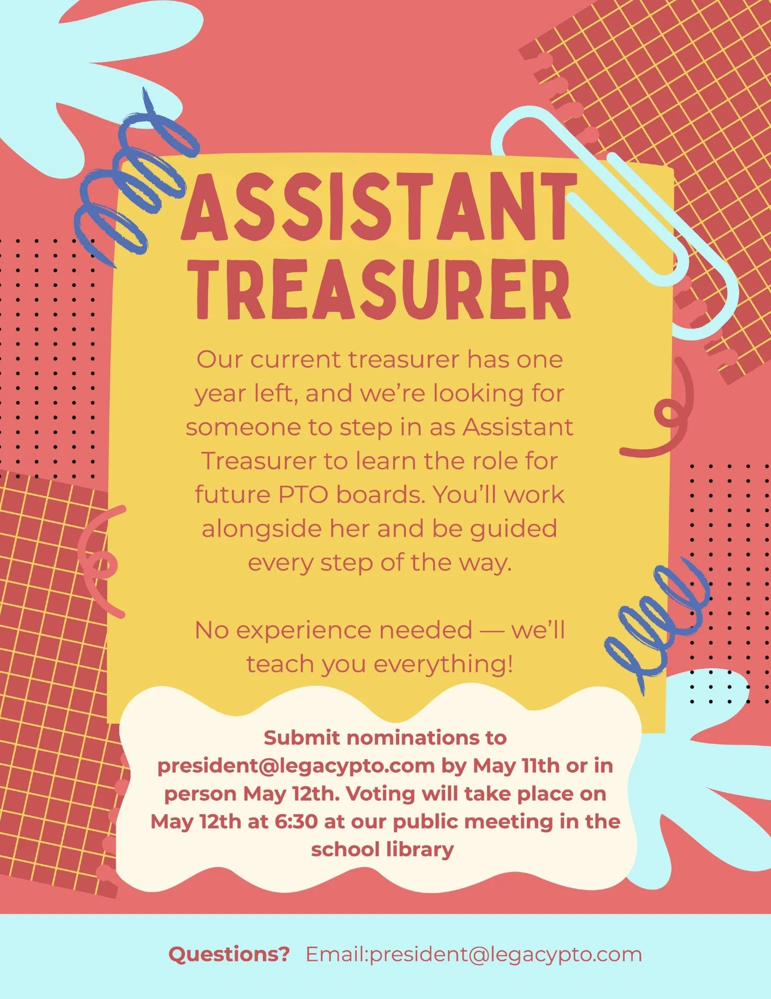 Open PTO Position: Assistant Treasurer