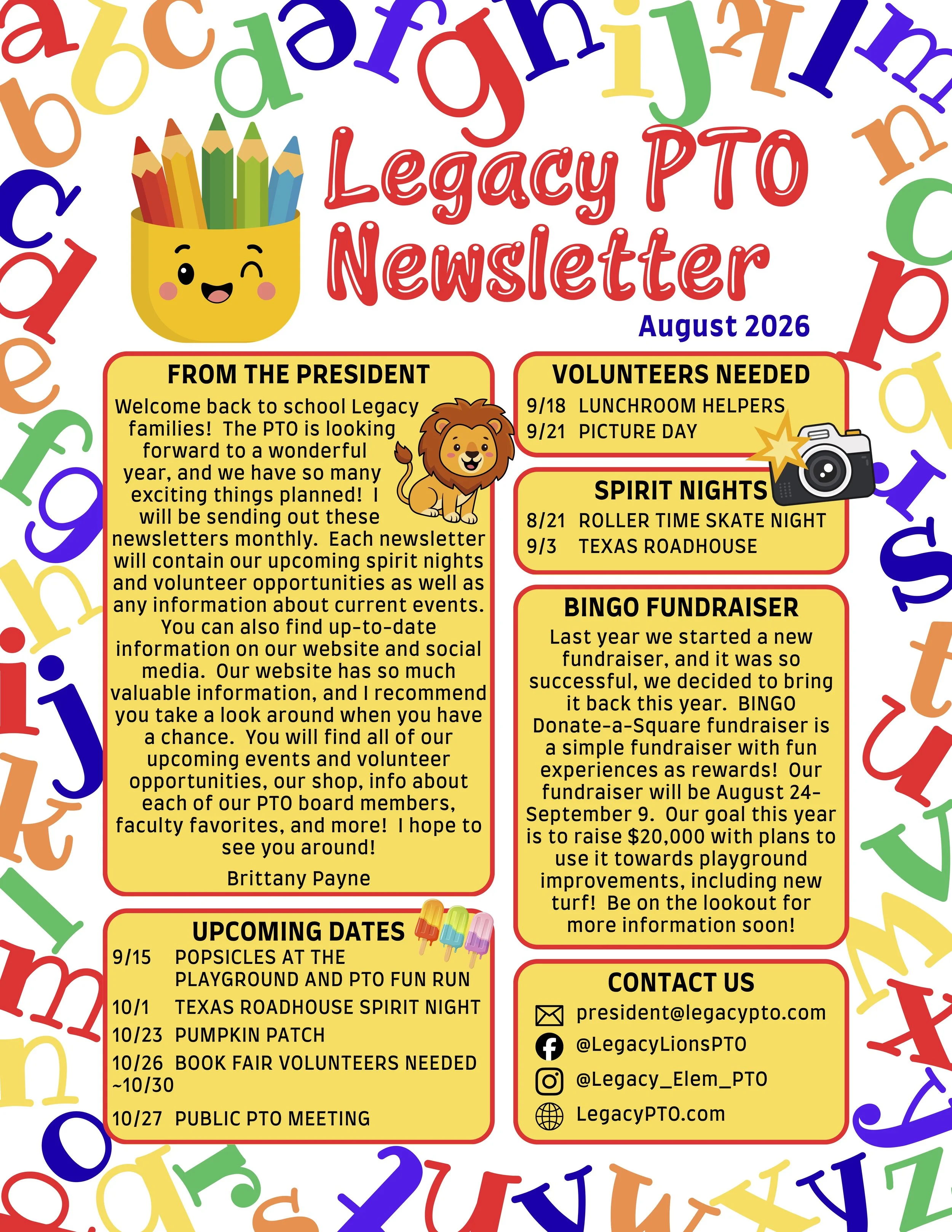 August 2026 PTO Newsletter