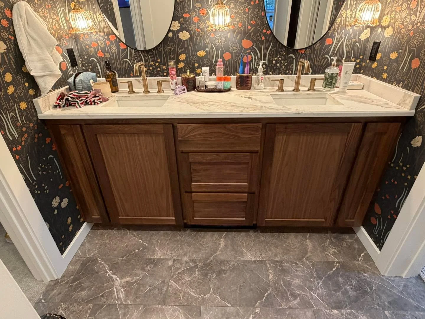 Warm walnut tones, clean lines, and a double vanity built to last. Custom cabinetry like this isn&rsquo;t just about looks, it&rsquo;s about craftsmanship, function, and timeless design that works for real life.

thinking about upgrading your bathroo