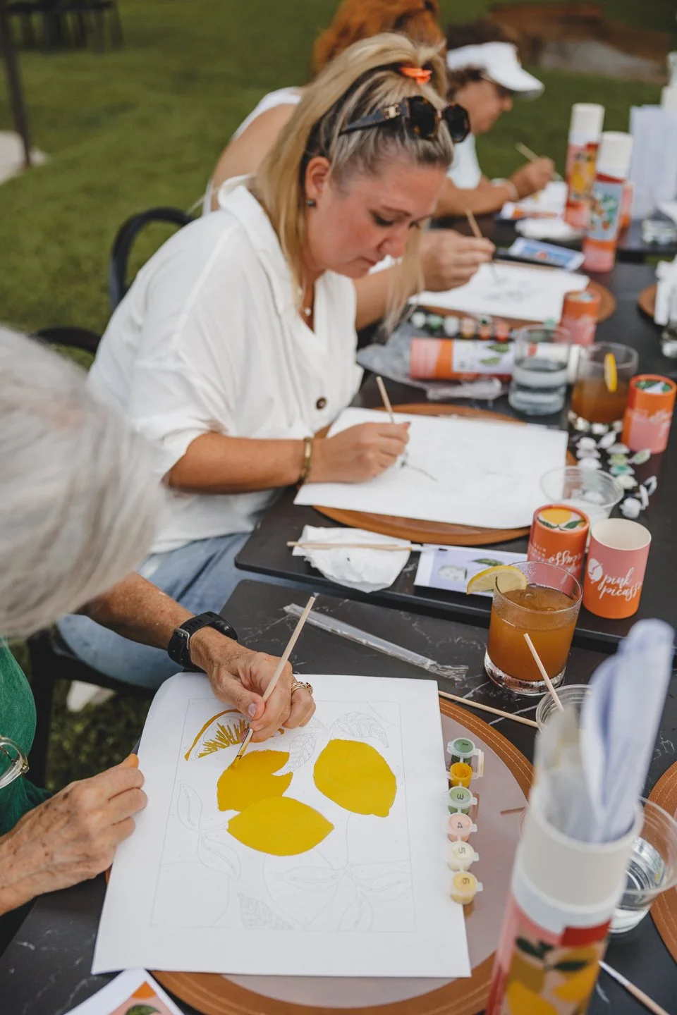 close up of an outdoor painting workshop