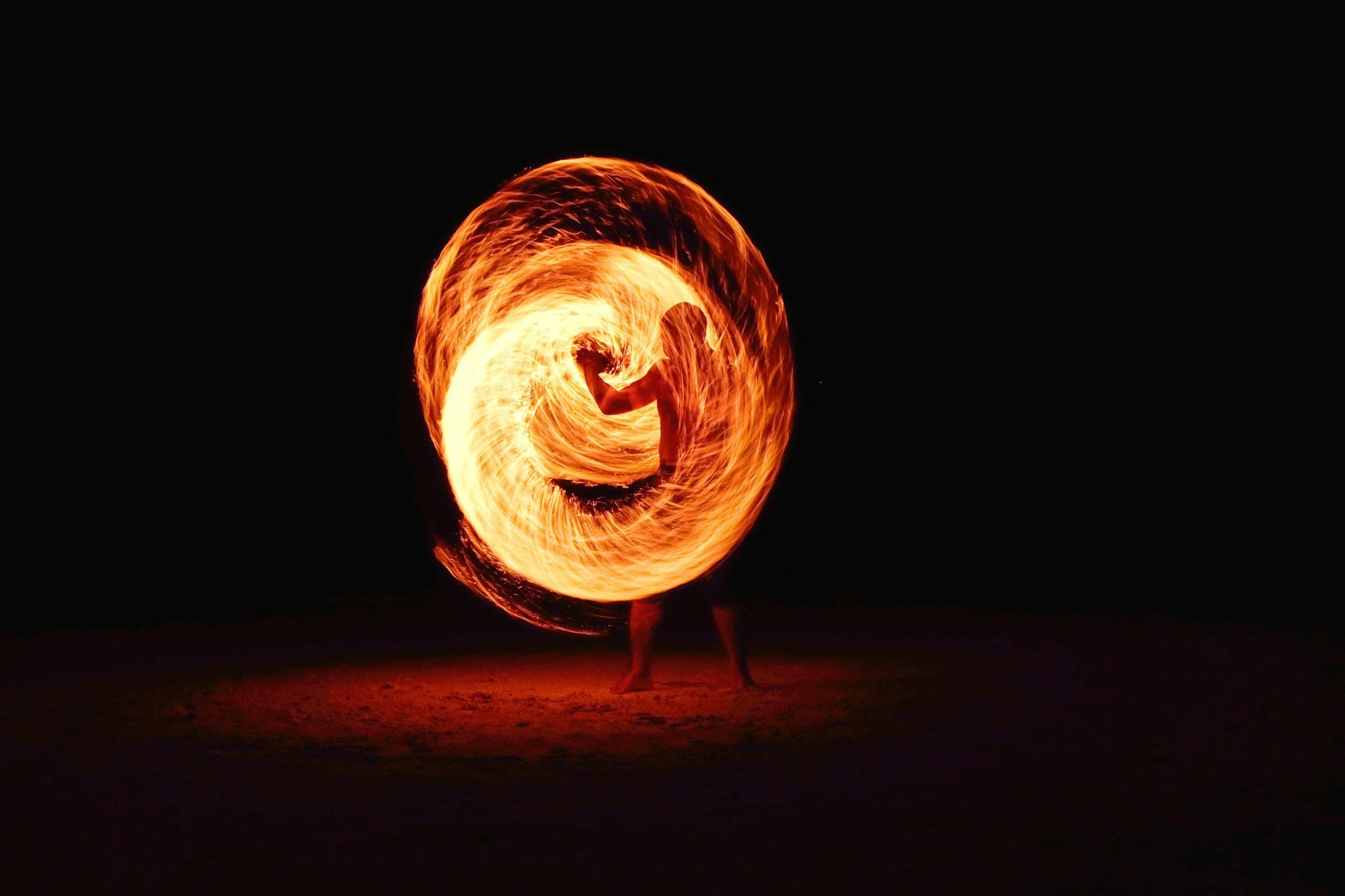 body dancing with fire