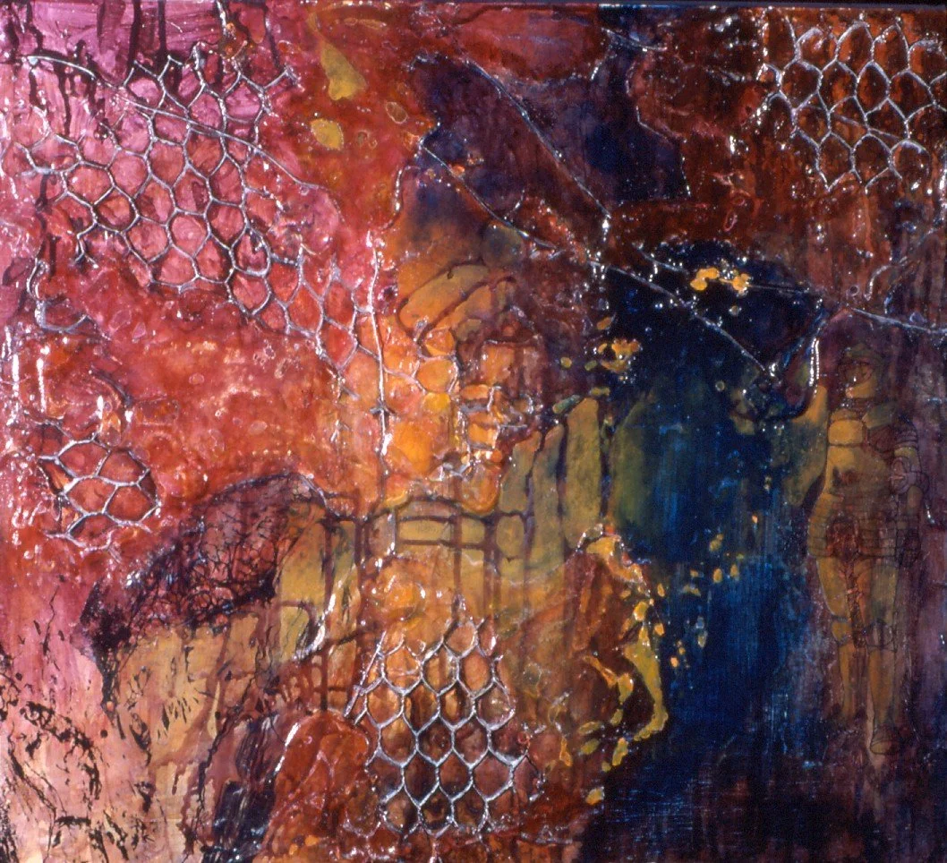 "Barrier Studies III"
1999
24" x 24"
Mixed media on board