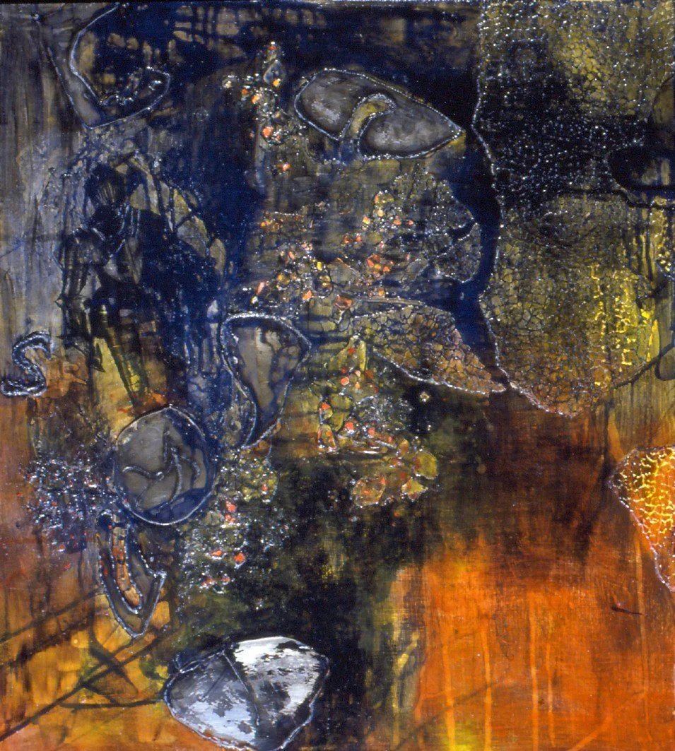 "Barrier Studies II"
1999
24" x 24"
Mixed media on board