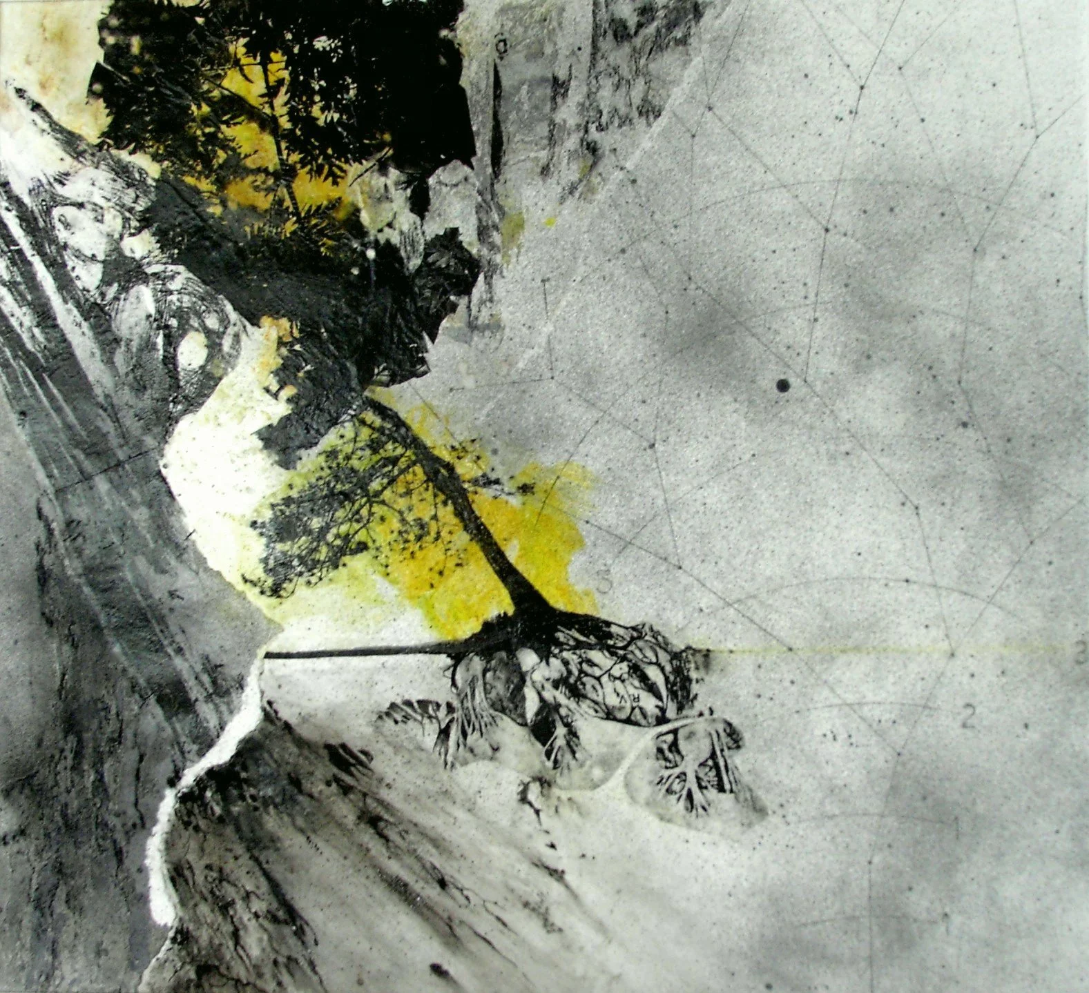 "Monolith II"
2006
29" x 24" (framed)
Mixed media on paper