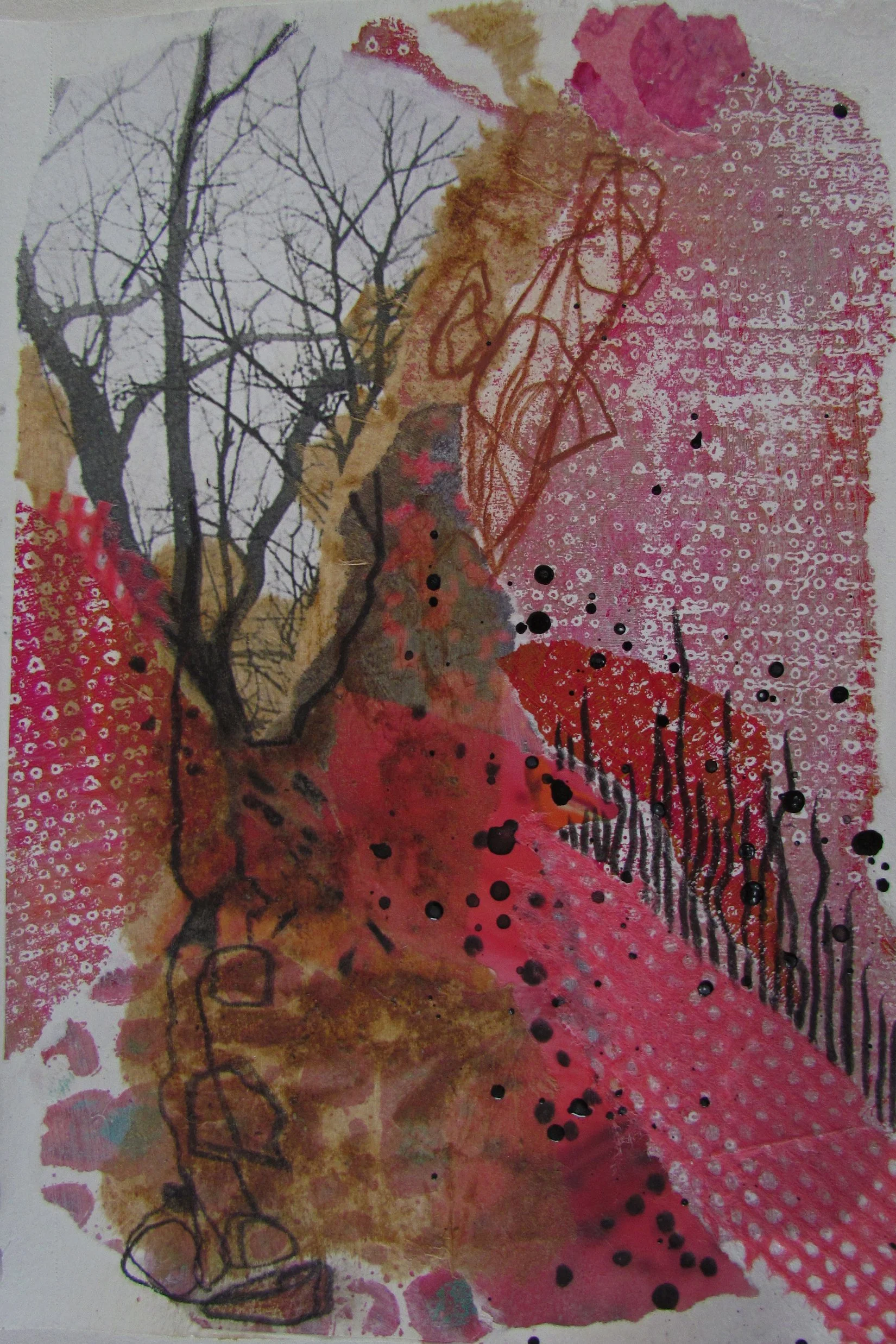 #014 Pink Landscape  (large) 