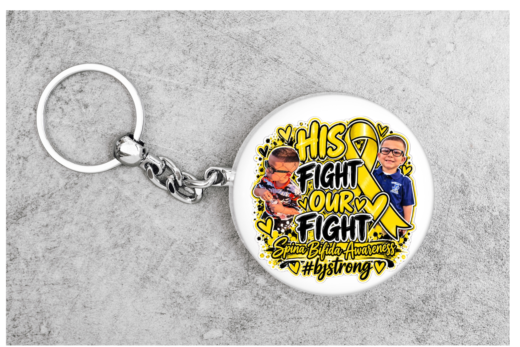 His Fight Our Fight Keychain