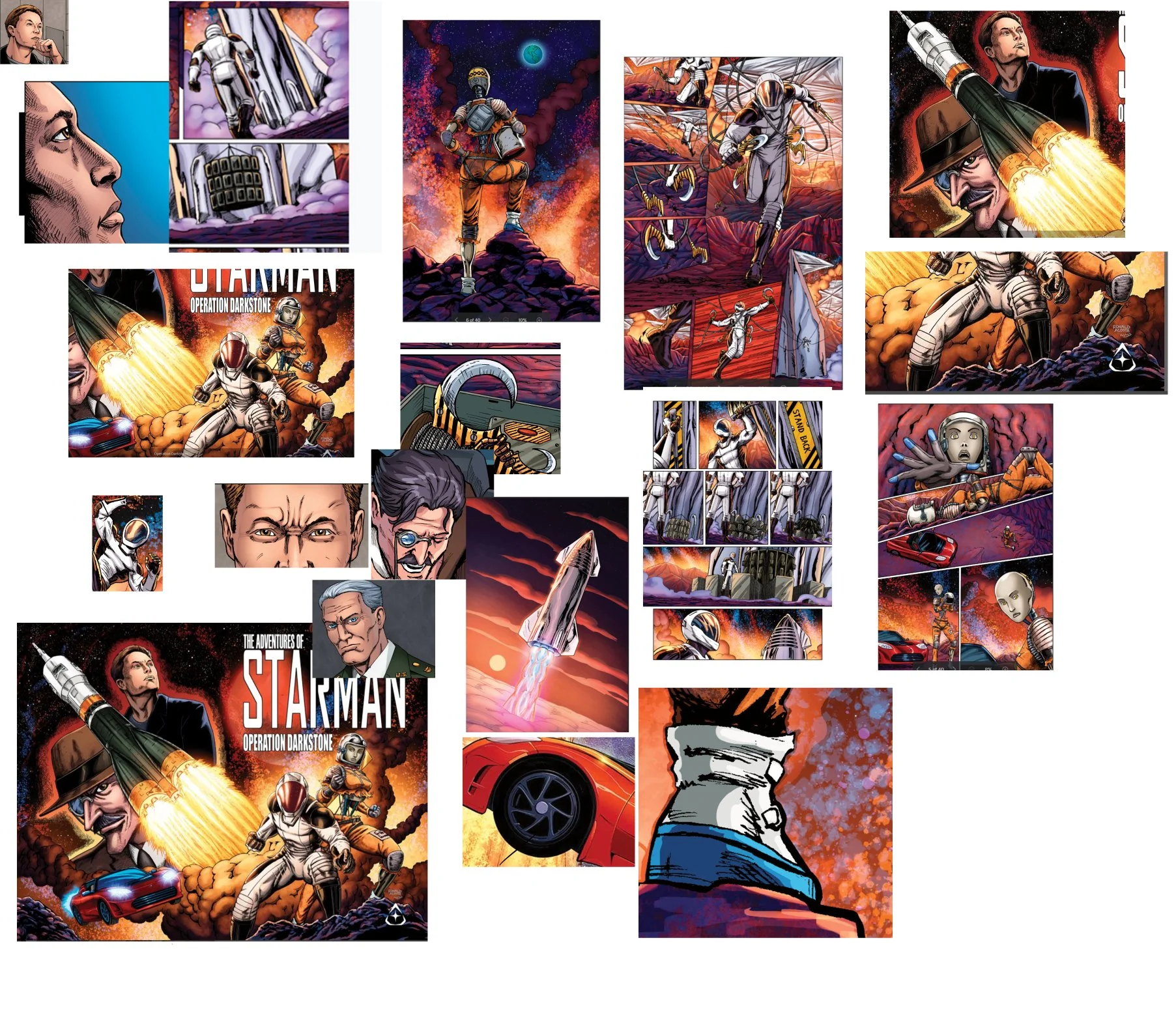 Adventures of Starman vol. 4 style references (Original art by Ronald Acosta, colors by Ross Hughes)
