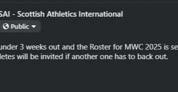 We are under 3 weeks out and the Roster for MWC 2025 is set. No new athletes will be invited if another one has to back out.
