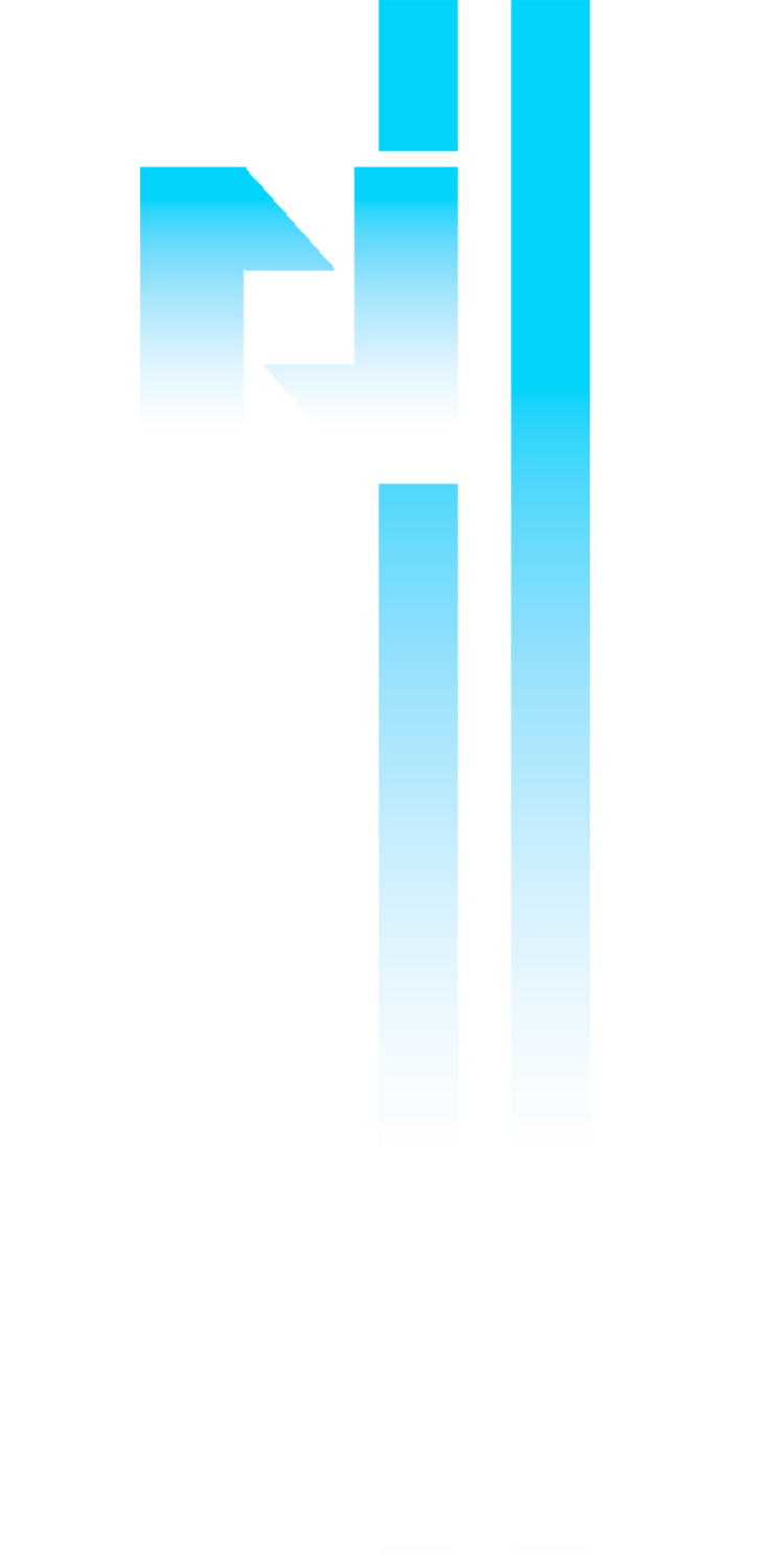 Stylized letter 'N' with vertical blue gradient lines on black background.