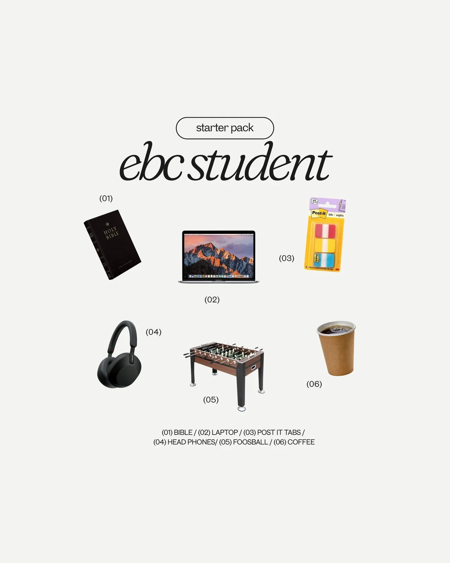 Culture is important here at Emmanuel&hellip; so we made sure no corner is without a foosball table 😂⁠
⁠
a peek into what it's like being an ebc student: ⁠
✓ bible in hand⁠
✓ laptop (hopefully charged) ⁠
✓ post-it notes ready for class⁠
✓ headphones