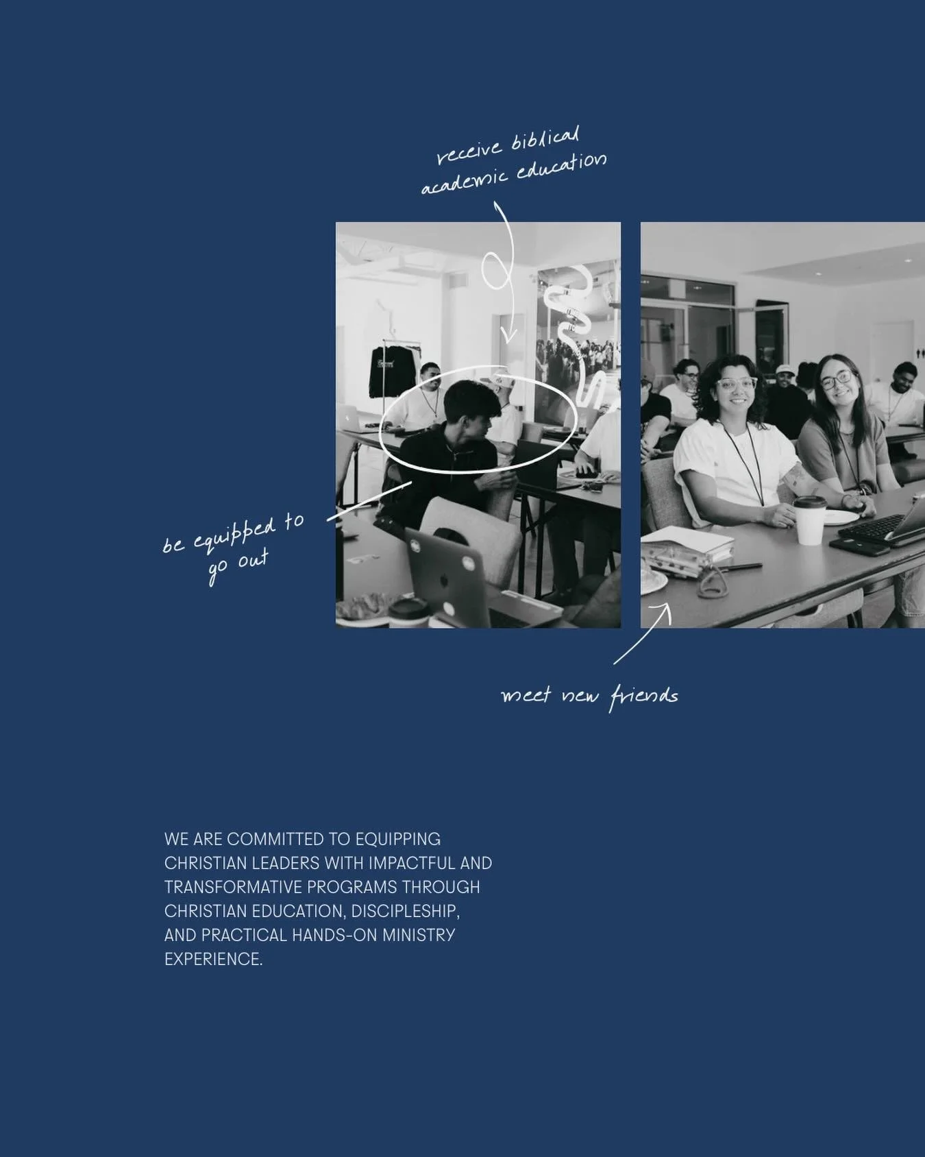 EBC is the place to be 🫱🏽&zwj;🫲🏻⁠
⁠
Thinking about joining us next fall? We would love to have you... BUT you don&rsquo;t have to wait until then. Jump in this winter with our Ministry Masterclasses &mdash; a perfect way to grow, learn, and get a