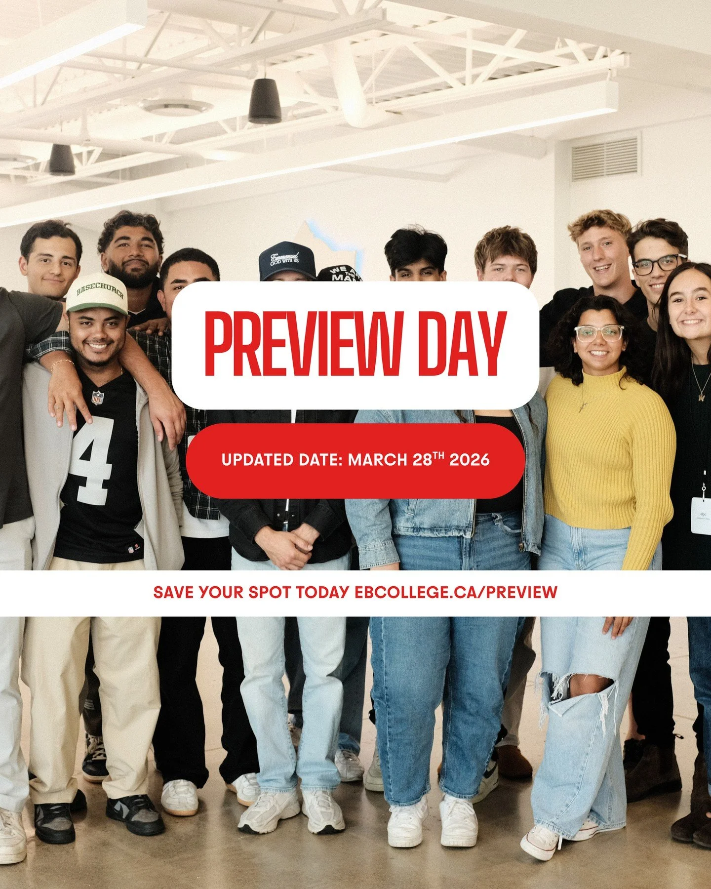 UPDATED DATE - MARCH 28TH⁠
⁠
Thinking about what&rsquo;s next for you? Maybe you&rsquo;re just finishing high school, your undergrad, or you&rsquo;ve been working in the marketplace + are sensing a call to ministry &mdash; PREVIEW DAY is designed wit