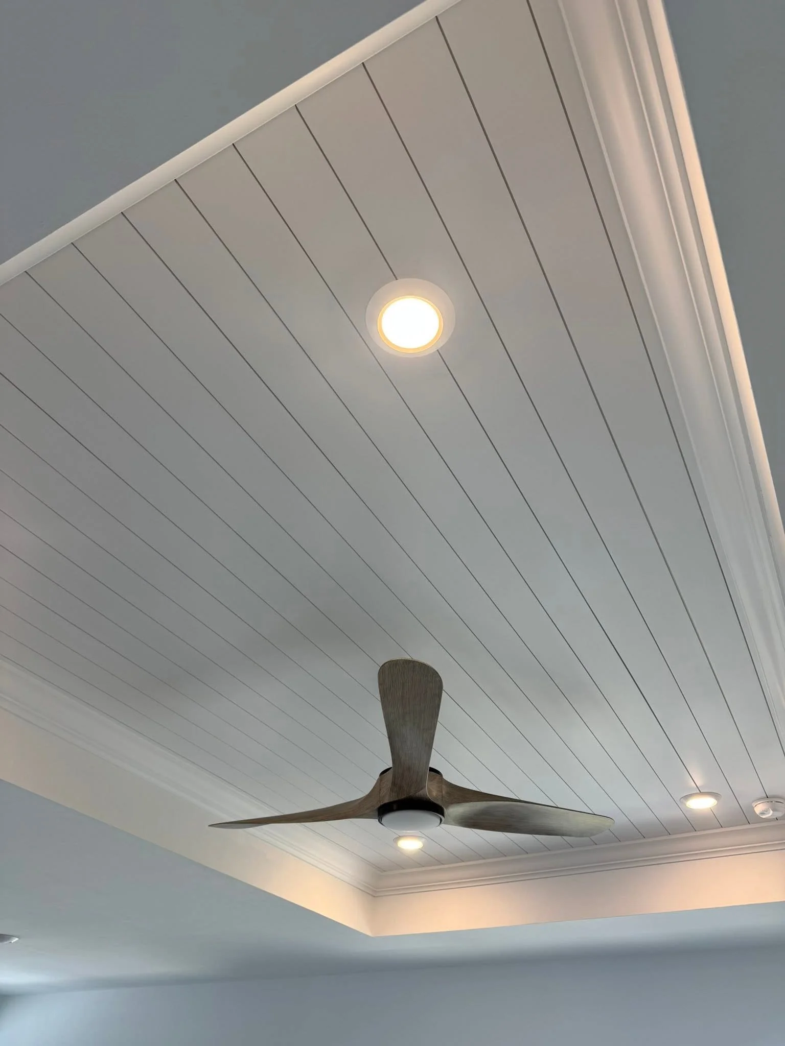 ceiling tongue and groove in white